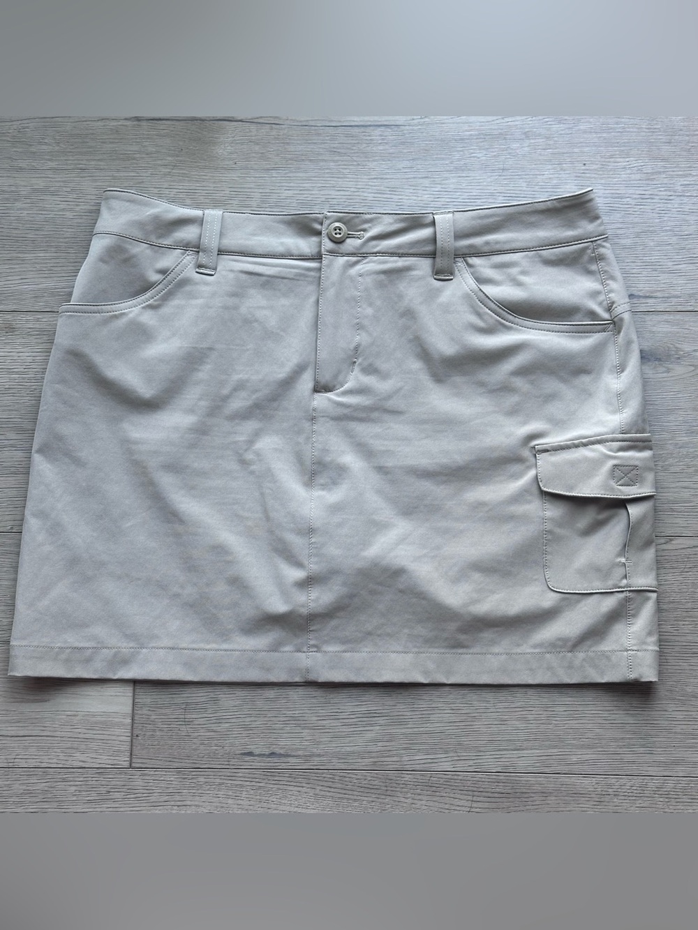 Eddie Bauer Womens 10 Khaki Skort Cargo Pocket Built In Shorts Hiking Golf